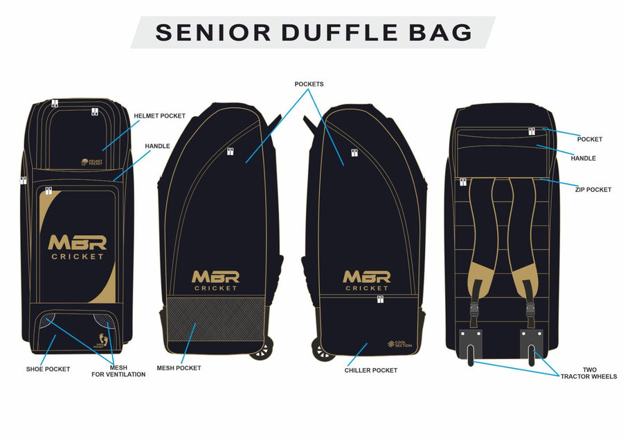 MBR Senior Duffle Bag — black and gold